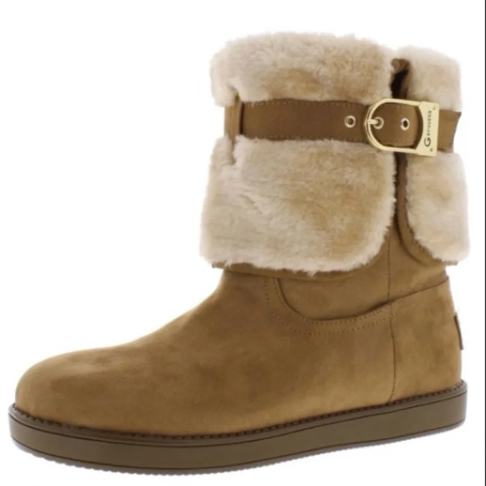 G by Guess Tan Fur-Lined Winter Boots